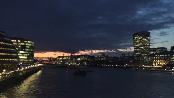 London Aug 20Th 2019 London City Cityscape Skyline Financial District — Stock Video