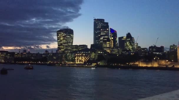 London Storbritannien Aug 2019 London City Cityscape Skyline Financial District — Stockvideo