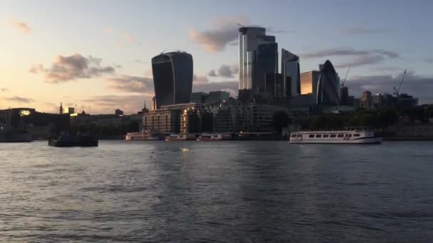 London Aug 20Th 2019 London City Cityscape Skyline Financial District — Stock Video