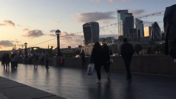 Λονδίνο Ηνωμένο Βασίλειο Αυγούστου 2019 London City Cityscape Skyline Financial — Αρχείο Βίντεο