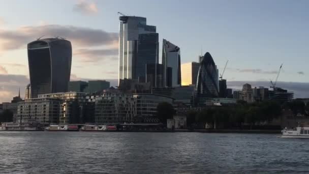 London Oct 20Th 2018 London City Cityscape Skyline Financial District — Stock Video