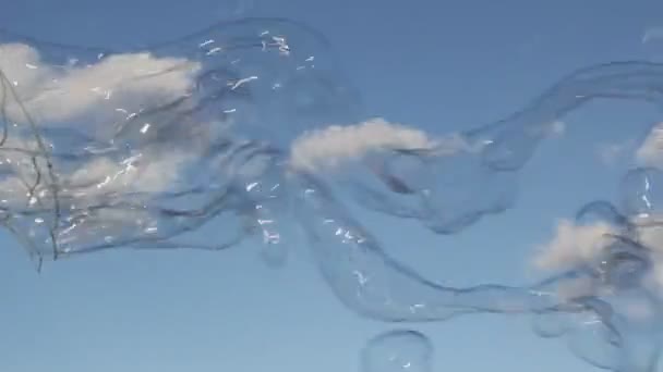 Blase Schwimmende Hintergrund Seifenblase Seifenblase Treibende Seifenblase Blauem Himmel Mit — Stockvideo