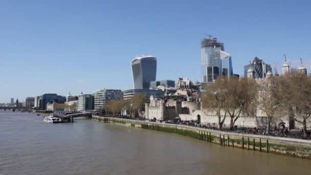 Λονδίνο Ηνωμένο Βασίλειο Οκτ 2018 London City Cityscape Skyline Financial — Αρχείο Βίντεο