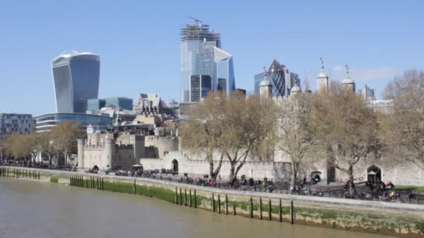 London Oct 20Th 2018 London City Cityscape Skyline Financial District — Stock Video