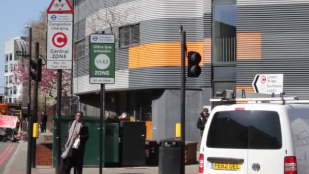 Ulez London Storbritannien April 2019 Ulez Ultra Low Emission Zone — Stockvideo