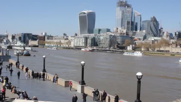 London Oct 20Th 2018 London City Cityscape Skyline Financial District — стокове відео