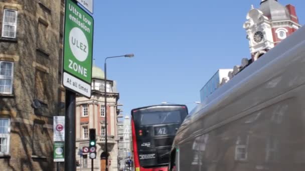 Ulez London Egyesült Királyság 2019 Április Ulez Ultra Low Emissziós — Stock videók