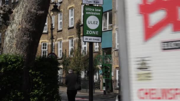 Ulez Londra Ngiltere Nisan 2019 Ulez Ultra Düşük Emisyon Bölgesi — Stok video