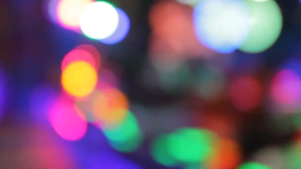 Disco Lights Funfair Fairground Bokeh Ride Synthwave Retrowave Rainbow Bokeh — Stock Video