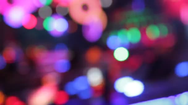 Disco Lights Funfair Fairground Bokeh Ride Synthwave Retrowave Rainbow Bokeh — Video