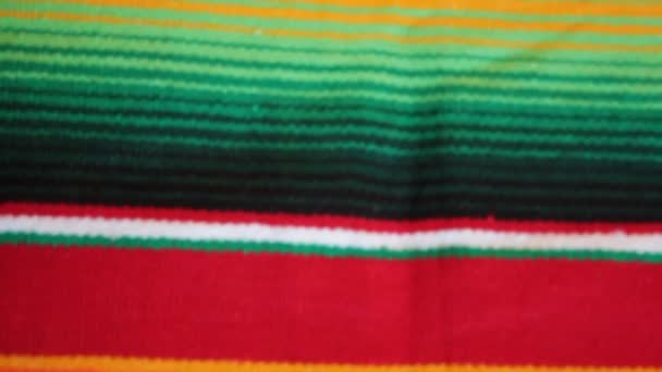 Poncho Mexican Mexico Background Texture Stripe Copy Space Stock Footage — Stock Video