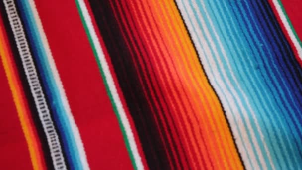 Poncho México México Fondo Textura Raya Copia Espacio Material Archivo — Vídeos de Stock