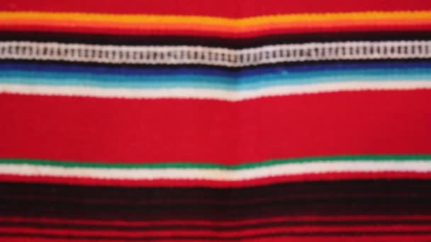 Poncho Mexikanischen Mexiko Hintergrund Textur Streifen Kopierraum Stock Footage Videoclip — Stockvideo