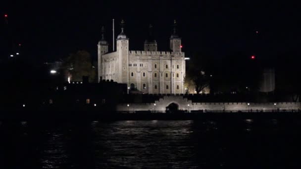 Torre Londres Torre Londres Fortaleza Margem Rio Tâmisa Era Uma — Vídeo de Stock