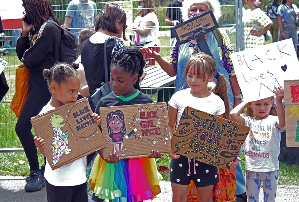 Londres Reino Unido 2020 Protesta Niños Vida Los Negros Importa —  Fotos de Stock
