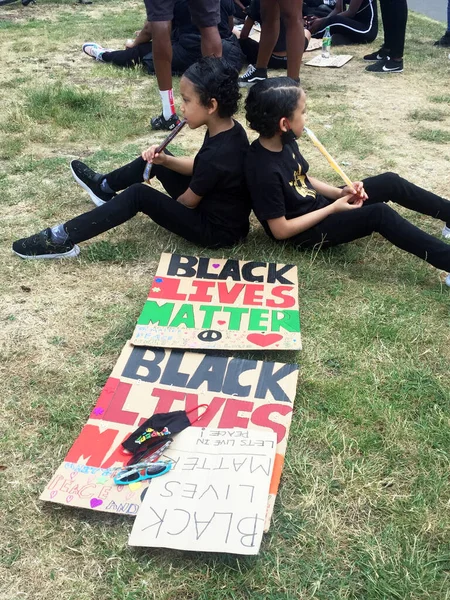 Londres Reino Unido 2020 Vida Los Negros Importa Protesta Los —  Fotos de Stock