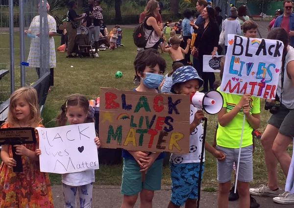 Londyn Wielka Brytania 2020 Czarne Życie Znaczenie Protest Dzieci Szkołach — Zdjęcie stockowe