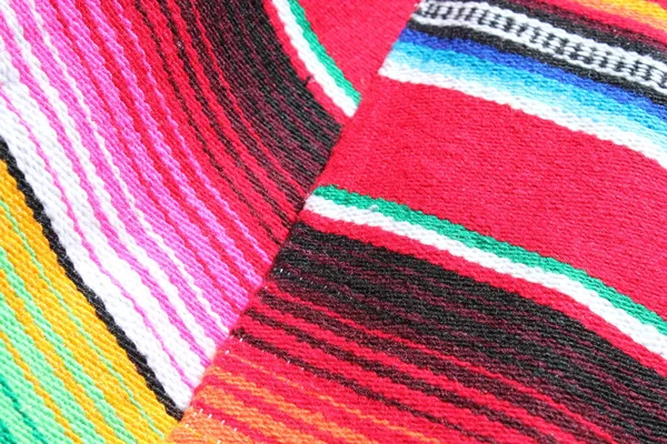 Poncho Mexicano Cinco Mayo Alfombra Serape Fiesta Tradicional México Fondo —  Fotos de Stock