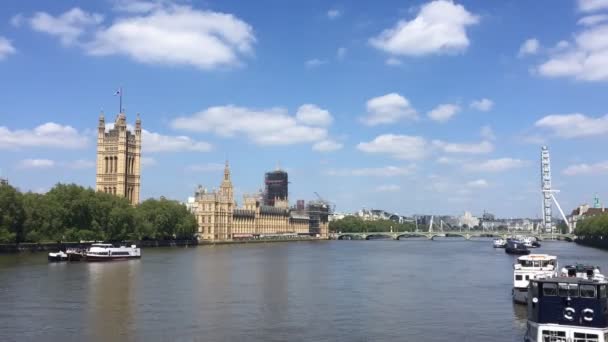 Parlament Londyn Wielka Brytania 2020 Big Ben Domy Parlamentu Upływają — Wideo stockowe