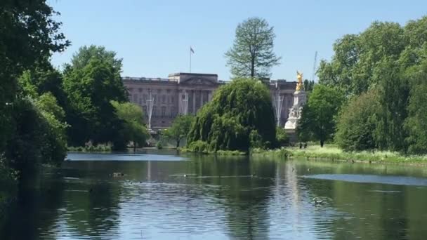 Londra Ngiltere 2020 Buckingham Sarayı Ngiltere Kraliçesi Nin Green Park — Stok video