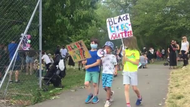 Black Lives Matter Protesto Londres Reino Unido 2020 Black Lives — Vídeo de Stock