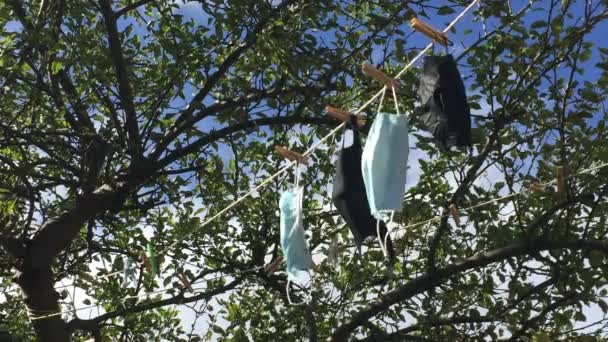 Gesichtsmasken Auf Der Waschstraße Wiederverwendbar Und Zum Schutz Vor Der — Stockvideo