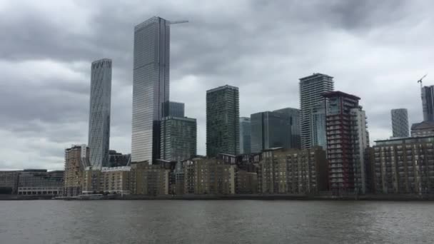 Londres Reino Unido 2020 Canary Wharf Distrito Comercial Central Secundário — Vídeo de Stock