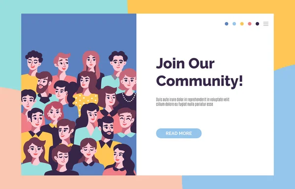 Erkek ve kadın avatarları ile topluluk kavramı