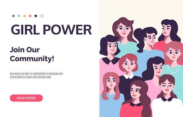 Girl-Power-Poster. Thema Feminismus Vektorgrafiken