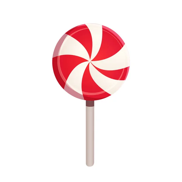 Bir Happy New Year ve neşeli Noel tebrik kartı, banner tasarımı için beyaz arka plan üzerinde Noel çizgili nane şeker lolipop izole. Vektör çizim. Karikatür tarzı