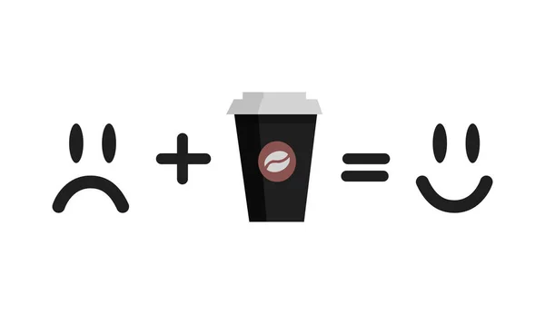 Kahve ruh hali kavramı. Kart, t shirt, baskı, çıkartmalar, posterler tasarımı için vektör illüstrasyon