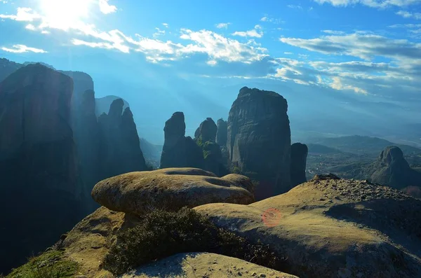 Vista Das Montanhas Meteora Kalambaka Imagem De Stock