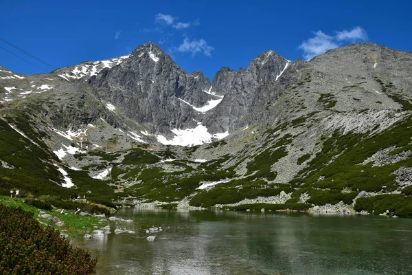 Tatry Wysokie-Skalnate Pleso i Lomnicky Stit — Zdjęcie stockowe