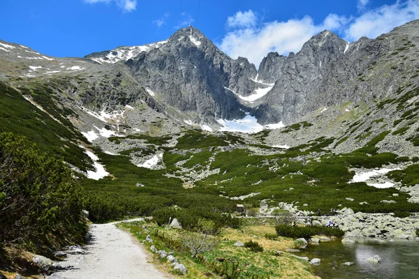 Hoge Tatra-Skalnate Pleso en Lomnicky Stit — Stockfoto