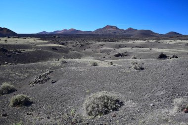 Lanzarote 'de çorak bir arazi.