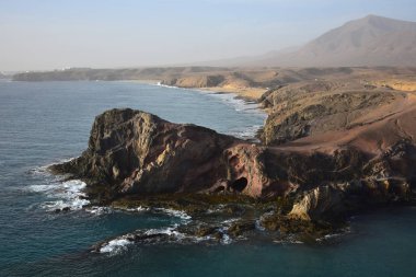 Akşam Costa de Papagayo 'da. Lanzarote, İspanya.