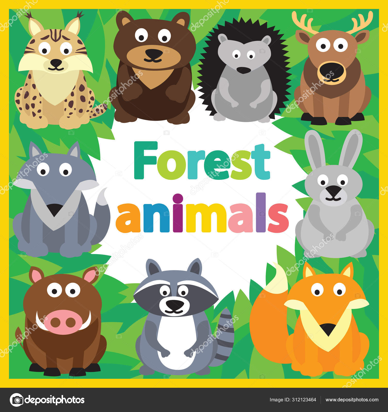 Cover Set Learning Cards Forest Animal Names Vector Flat Illustration Stock Vector Image by ©ttjanka #312123464 Cover Set Learning Cards Forest Animal Names Vector Flat Illustration Stock Vector Image by ©ttjanka #312123464