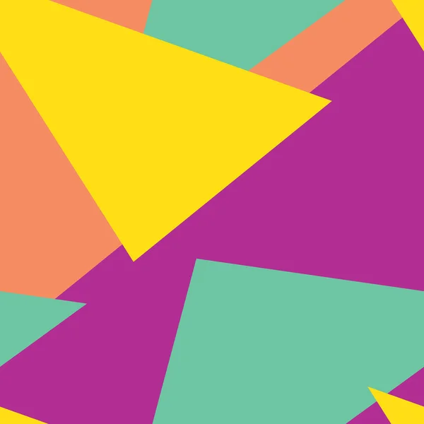 三角形でシームレスな抽象的な背景を持つシームレス抽象的な現代のカラフルなパターン ウェブのための楽しいパターン 明るいフラットベクトルイラスト — ストックベクタ