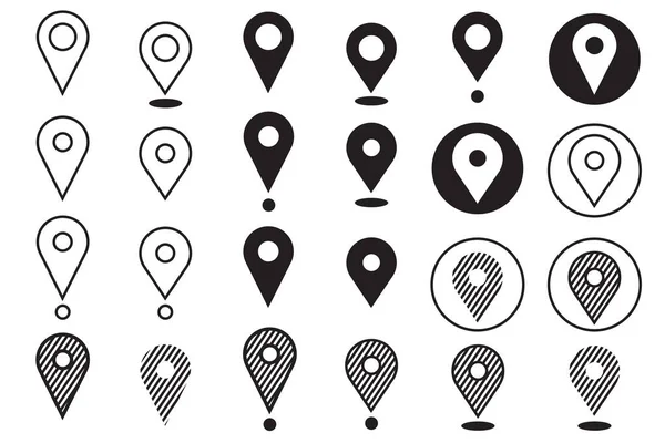 Mesafe belirleme simgesi seti. Beyaz arkaplanda izole edilmiş vektör düz illüstrasyon.