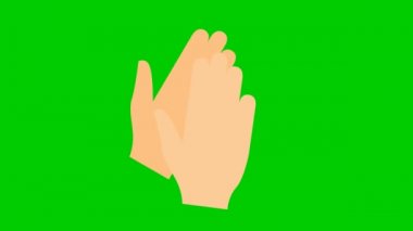 Ellerin animasyon sembolü. Ellerinizi çırpın. Alkış simgesi. Yeşil arkaplanda izole edilmiş vektör düz illüstrasyon. 