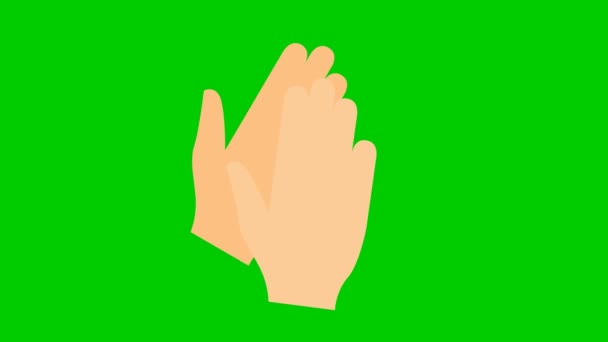 Símbolo Animado Mãos Mãos Alto Ícone Aplausos Ilustração Plana Vetorial — Vídeo de Stock