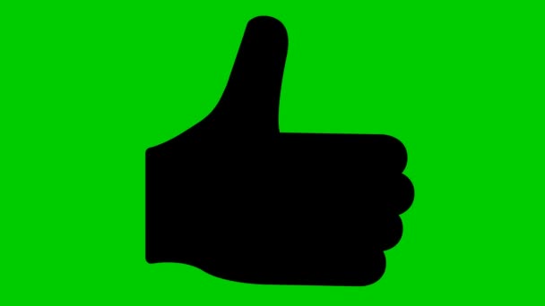 Анимированный Черный Символ Значок Руки Векторная Плоская Иллюстрация Зеленом Фоне — стоковое видео