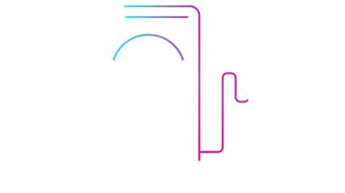 Elektrik şarj istasyonunun canlı pembe mavi ikonu. Çizgi sembolü çizildi. Yeşil enerji kavramı, sürdürülebilirlik, yenilenebilir enerji, yeşil teknoloji. Resimler beyaz arkaplanda izole edildi. Döngülü video.