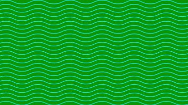 Canlandırılmış mavi dalgalı çizgiler. Doğrusal arkaplan. Dekoratif desen. Döngülü video. Vektör illüstrasyonu yeşil arkaplanda izole edildi.