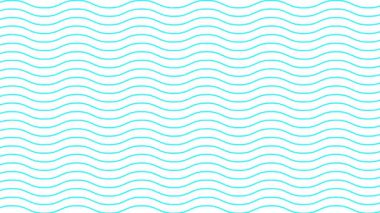 Canlandırılmış mavi dalgalı çizgiler. Doğrusal arkaplan. Dekoratif desen. Döngülü video. Vektör illüstrasyonu beyaz arkaplanda izole edildi.