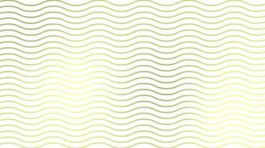 Animasyon altın dalgalı çizgiler. Doğrusal arkaplan. Dekoratif desen. Döngülü video. Vektör illüstrasyonu beyaz arkaplanda izole edildi.