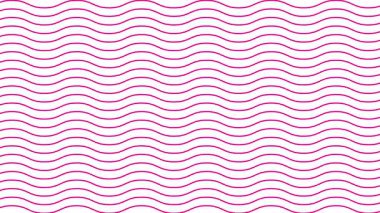 Animasyon mor dalgalı çizgiler. Doğrusal pembe arka plan. Dekoratif desen. Döngülü video. Vektör illüstrasyonu beyaz arkaplanda izole edildi.