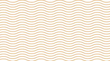 Animasyon turuncu dalgalı çizgiler. Doğrusal arkaplan. Dekoratif desen. Döngülü video. Vektör illüstrasyonu beyaz arkaplanda izole edildi.