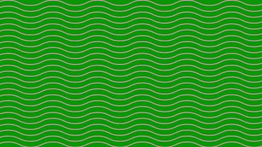 Animasyon pembe dalgalı çizgiler. Doğrusal arkaplan. Dekoratif desen. Döngülü video. Vektör illüstrasyonu yeşil arkaplanda izole edildi.