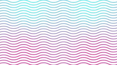 Canlı pembe dalgalı çizgiler. Doğrusal arkaplan. Dekoratif desen. Döngülü video. Vektör illüstrasyonu beyaz arkaplanda izole edildi.